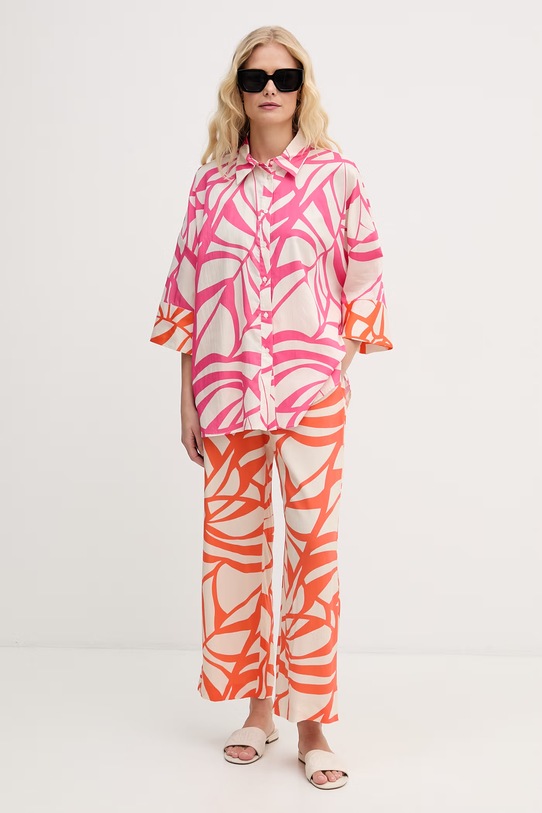 Lola Casademunt koszula damska bawełniana LS2615098 różowy SS26