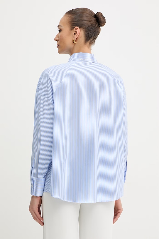 Odzież Karl Lagerfeld koszula damska bawełniana IKON B2W11034 niebieski