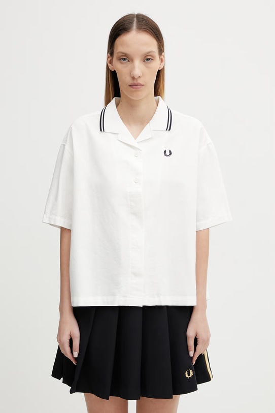 Fred Perry риза от памук дамска бял G2177