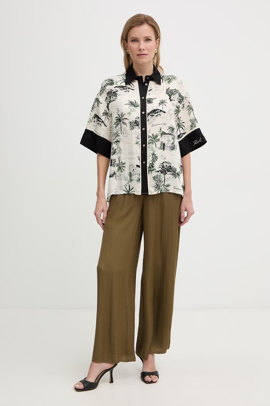 Karl Lagerfeld košile dámská z viskózy B2W11016 béžová SS26