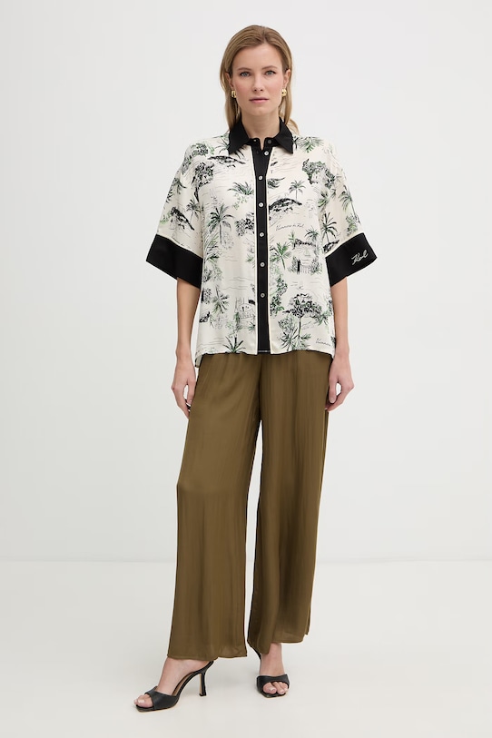 Karl Lagerfeld košile dámská z viskózy B2W11016 béžová SS26