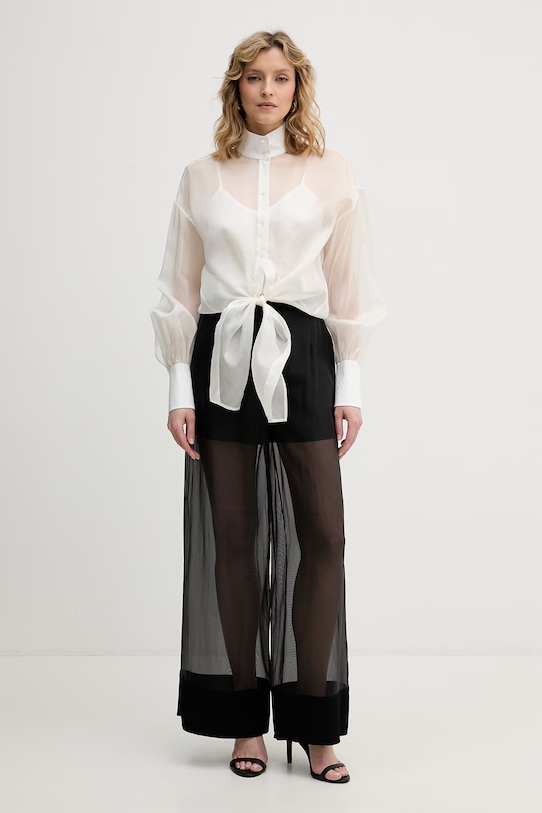 Karl Lagerfeld dámské košile s hedvábím B2W11038 bílá SS26