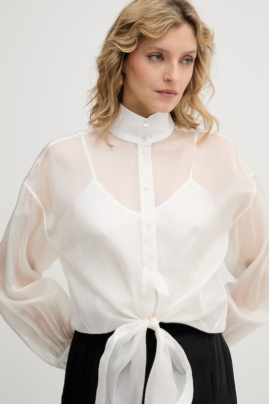 Karl Lagerfeld dámské košile s hedvábím bílá B2W11038