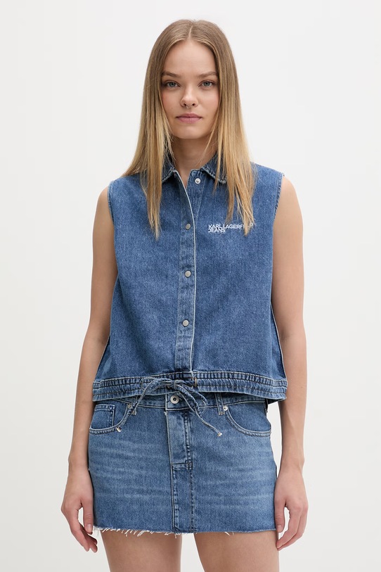 Karl Lagerfeld Jeans koszula damska jeansowa niebieski B2W11024