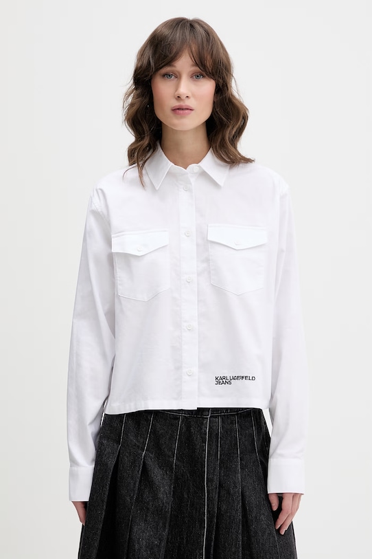 Karl Lagerfeld Jeans košeľa dámska bavlnená biela B2W11043