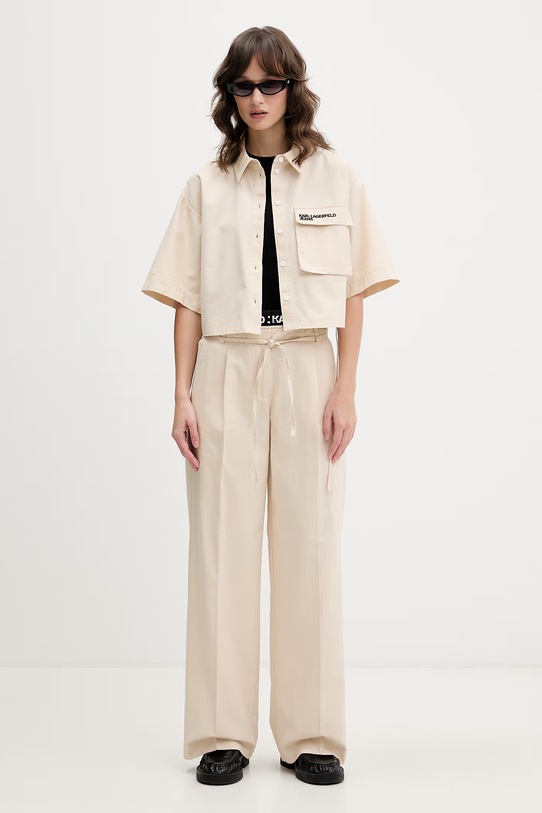 Karl Lagerfeld Jeans Μπλούζα πουκάμισο γυναικεία B2W11021 μπεζ SS26