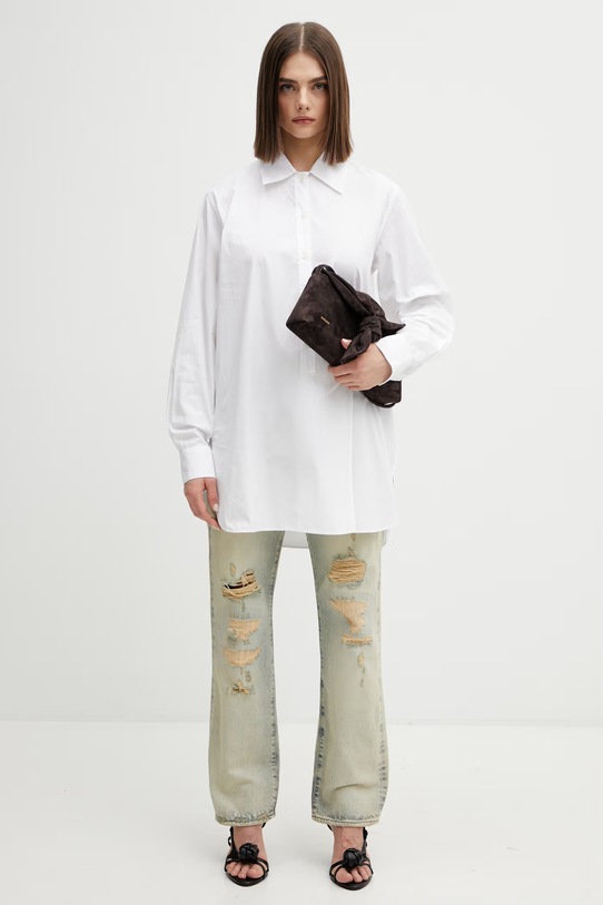 Our Legacy koszula bawełniana Wave W2262WFW biały