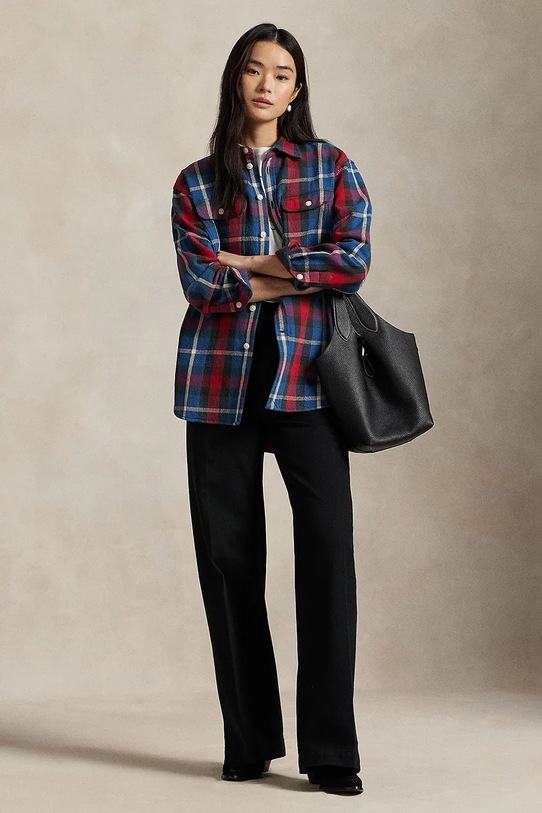 Odzież Polo Ralph Lauren koszula damska bawełniana 211941502 multicolor