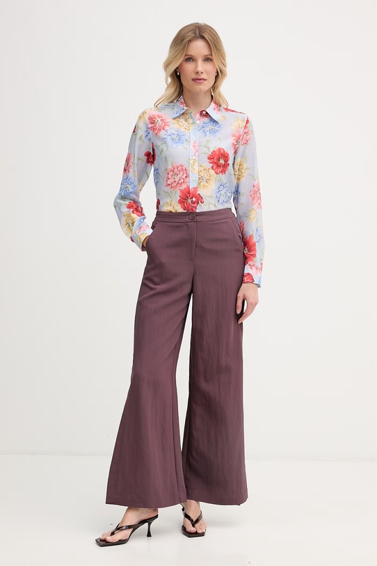 Gant koszula damska z dodatkiem jedwabiu 4300634 niebieski SS26