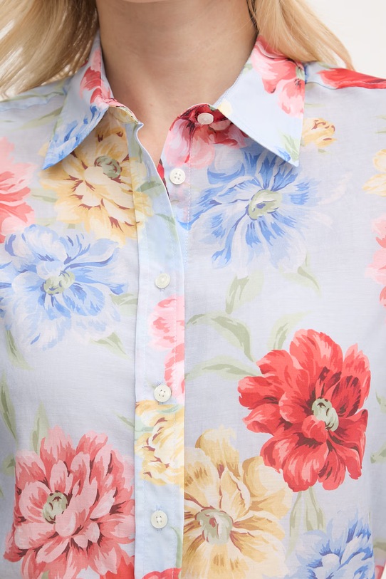 Gant koszula damska z dodatkiem jedwabiu 4300634 niebieski