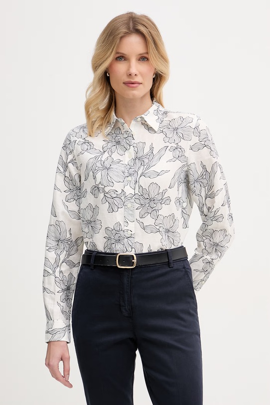 Gant koszula damska z lnem biały 4300637