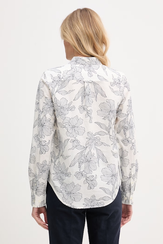 Odzież Gant koszula damska z lnem 4300637 biały