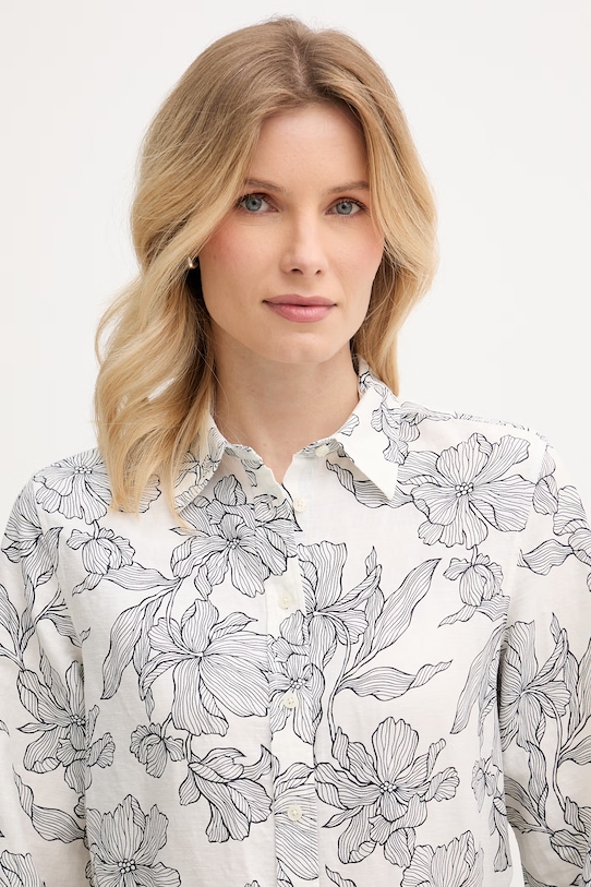 Gant koszula damska z lnem biały 4300637