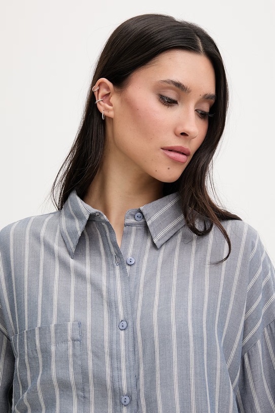 Rip Curl košeľa dámska z viskózy BEACH DAYS PINSTRIPE modrá 072WSH