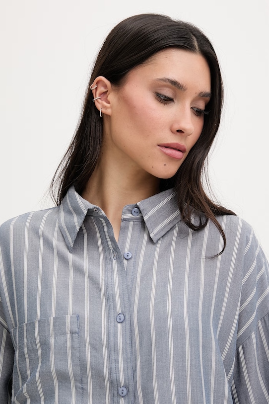 Rip Curl košeľa dámska z viskózy BEACH DAYS PINSTRIPE modrá 072WSH