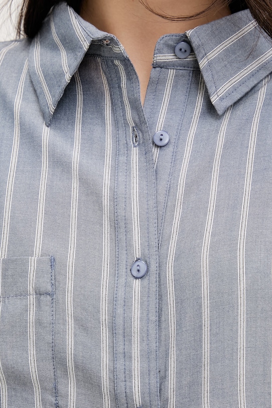 Rip Curl košeľa dámska z viskózy BEACH DAYS PINSTRIPE 072WSH modrá