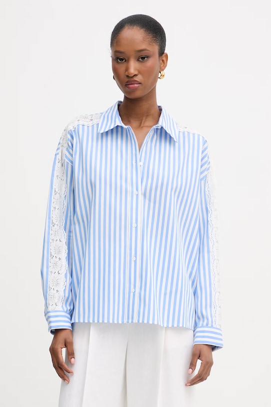 Morgan koszula damska bawełniana niebieski CARAY