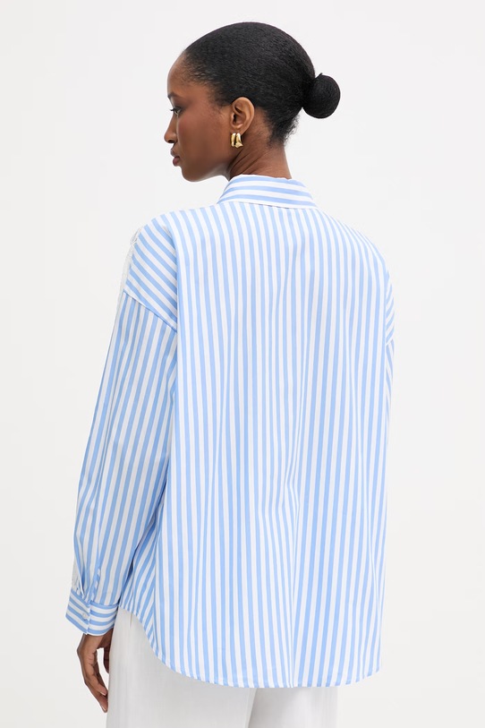 Odzież Morgan koszula damska bawełniana CARAY niebieski