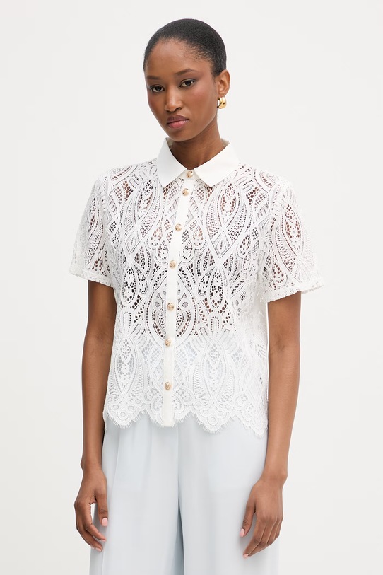 Morgan bluzka koszulowa damska z bawełną biały DLILA