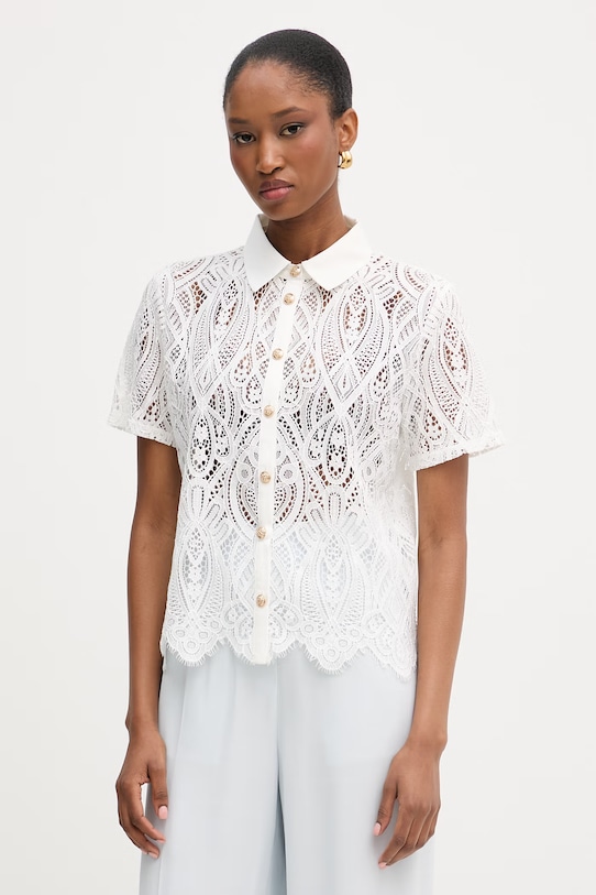 Morgan bluzka koszulowa damska z bawełną biały DLILA