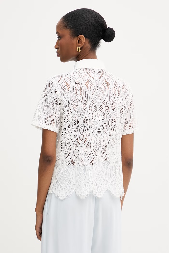 Odzież Morgan bluzka koszulowa damska z bawełną DLILA biały