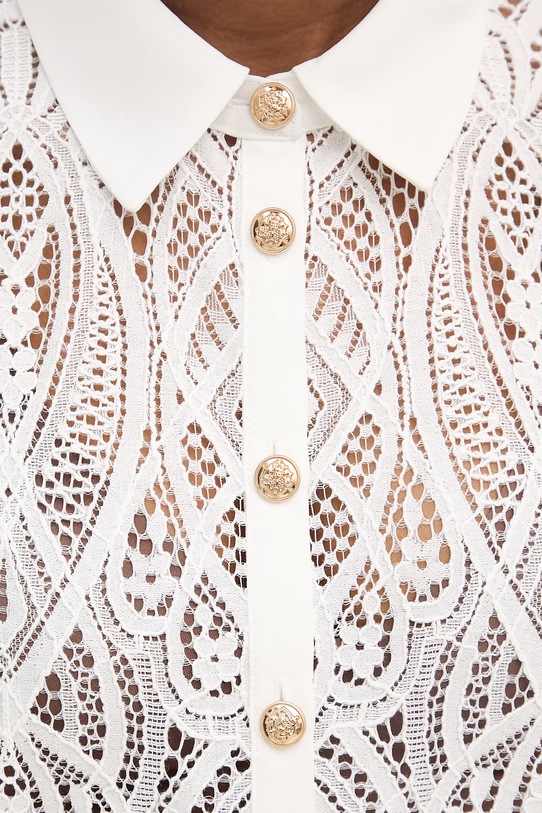 Morgan bluzka koszulowa damska z bawełną DLILA biały