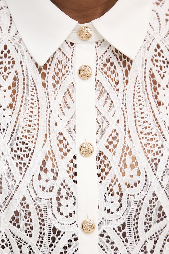 Morgan bluzka koszulowa damska z bawełną DLILA biały