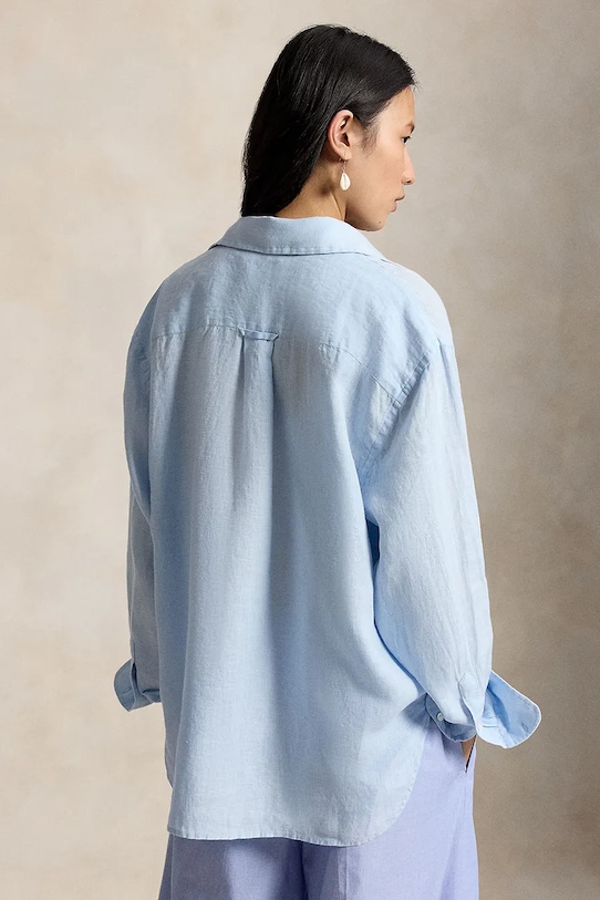 Polo Ralph Lauren košeľa dámska ľanová 211A12786 modrá SS26