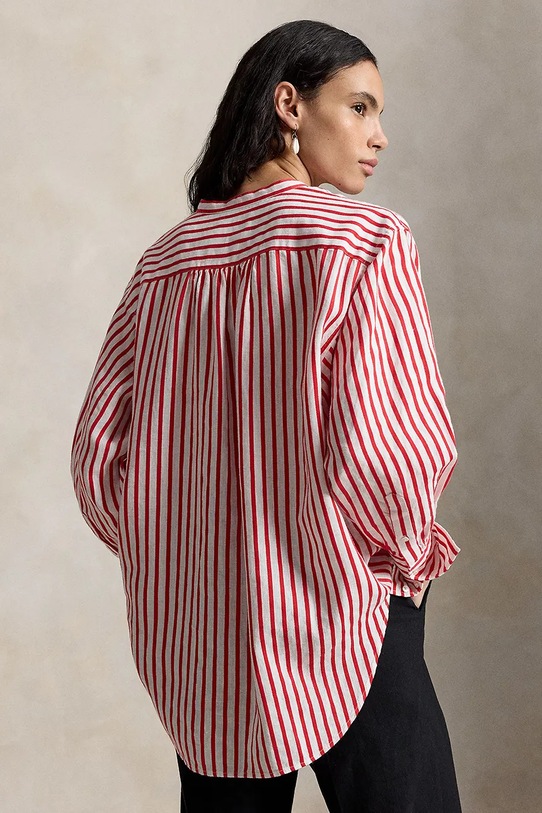 Polo Ralph Lauren koszula damska z lnem 211A12790 czerwony SS26