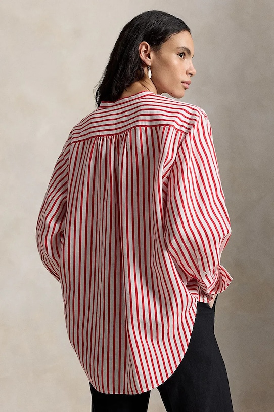 Polo Ralph Lauren koszula damska z lnem 211A12790 czerwony SS26