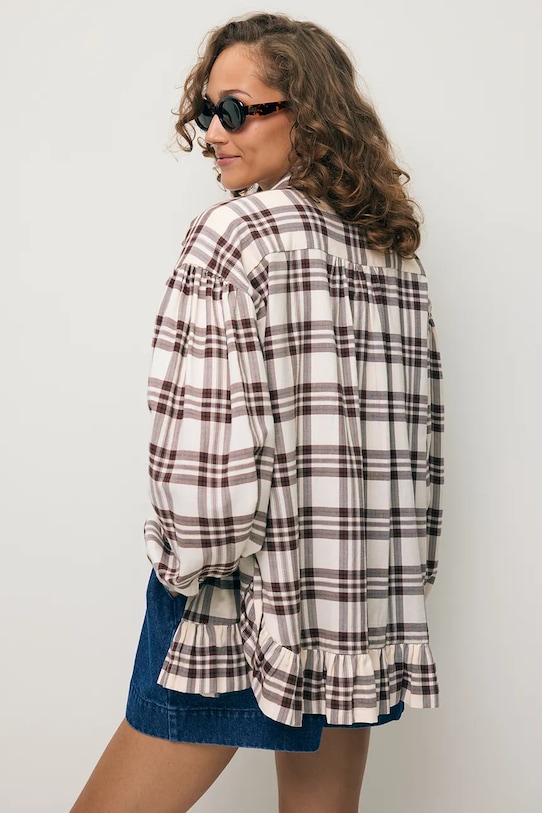 BIZUU koszula damska bawełniana FALBI FALBI.BEZOWY beżowy SS26