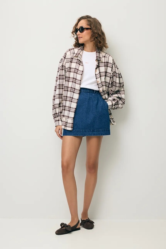 Odzież BIZUU koszula damska bawełniana FALBI FALBI.BEZOWY beżowy