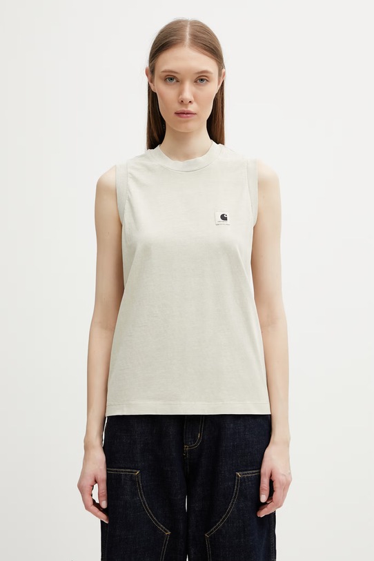 Carhartt WIP W' Nelson A-Shirt top in cotone da donna beige I034514.3IOGD