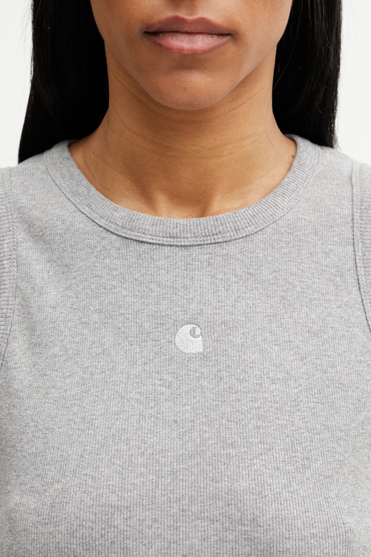 Carhartt WIP W' Philips A-Shirt top bawełniany z elastanem damski szary I034624.V6XX