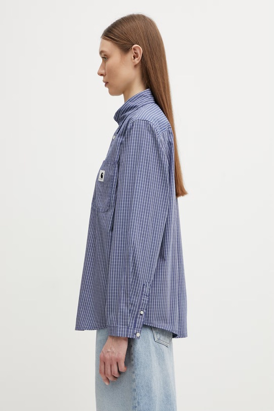 Carhartt WIP W' L/S Groff Shirt koszula bawełniana damska I036234.3JLXX niebieski SS26