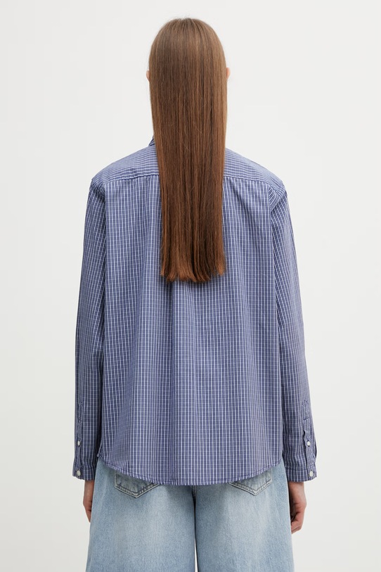 Odzież Carhartt WIP W' L/S Groff Shirt koszula bawełniana damska I036234.3JLXX niebieski