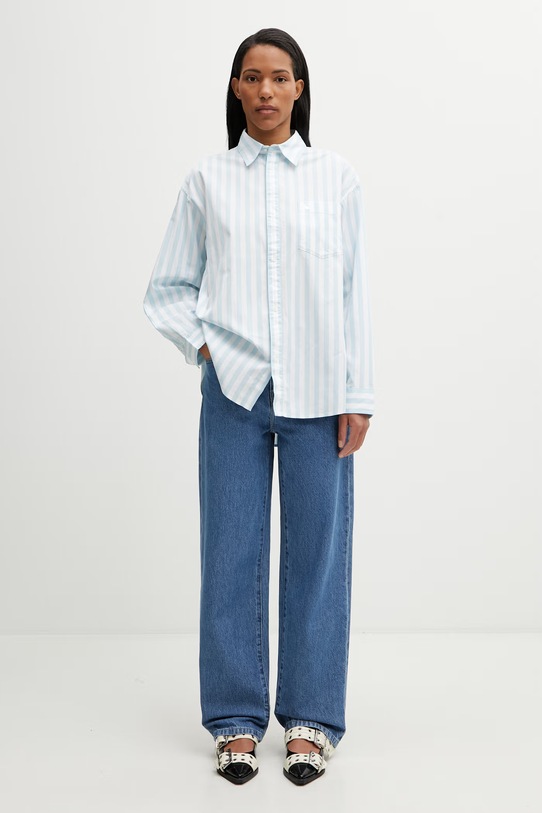 Carhartt WIP W' L/S Royce Shirt koszula bawełniana damska I036699.3JTXX niebieski