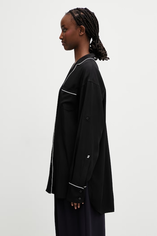 Sportmax Spxcocco košeľa dámska z viskózy 2612191022600 čierna SS26