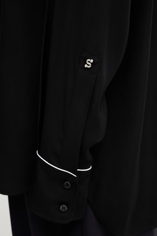 Sportmax Spxcocco košeľa dámska z viskózy čierna 2612191022600