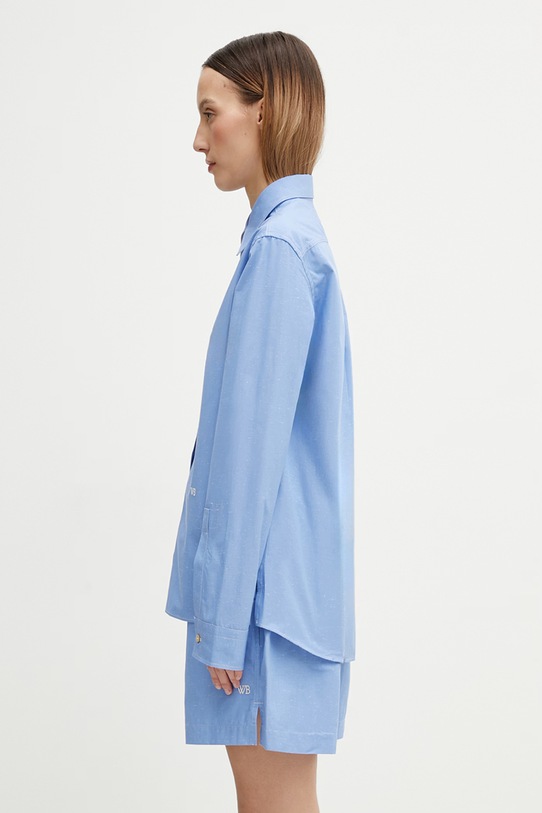 Wales Bonner Zora koszula bawełniana damska WS26SH04.CO02.400 niebieski SS26