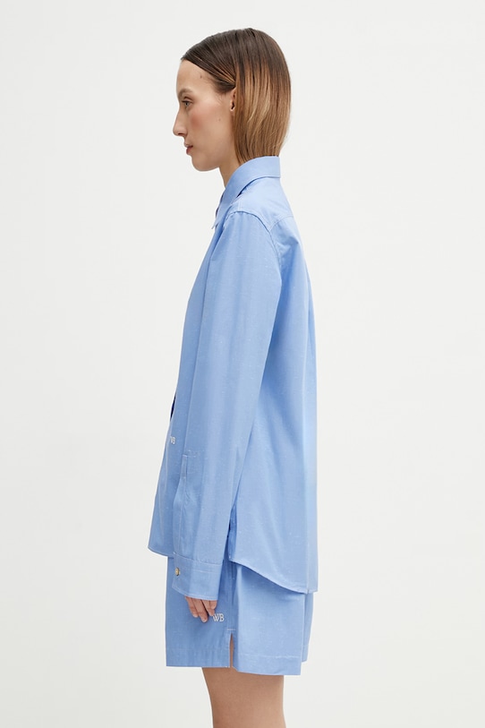 Wales Bonner Zora koszula bawełniana damska WS26SH04.CO02.400 niebieski SS26
