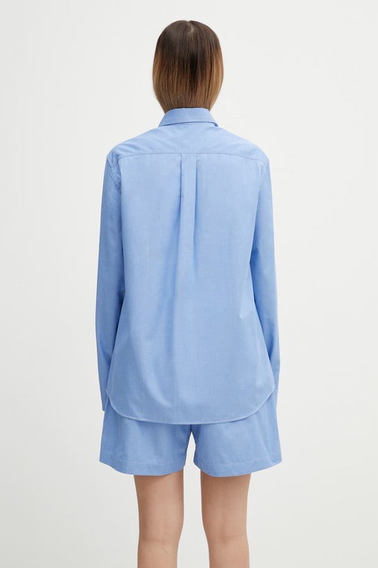 Odzież Wales Bonner Zora koszula bawełniana damska WS26SH04.CO02.400 niebieski