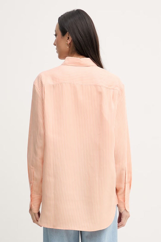 Odzież Lacoste koszula damska z lnem CF1429 pomarańczowy