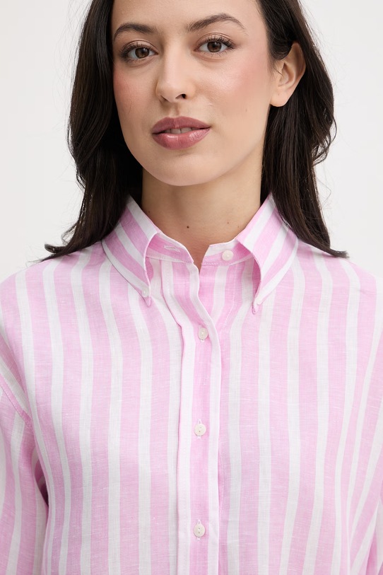 Paramidonna koszula damska lniana Ida różowy SS26ISPW.1