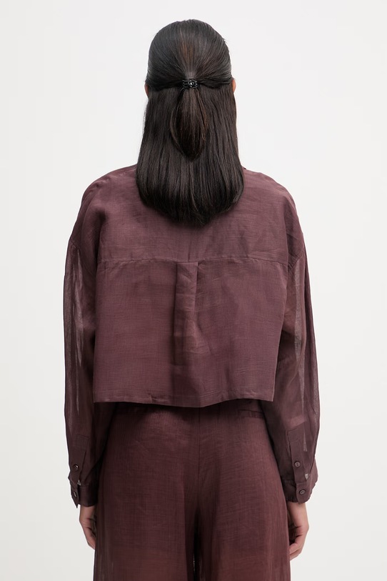 Odzież Isabelle Blanche koszula damska bawełniana IS26SS.C082.T017 brązowy