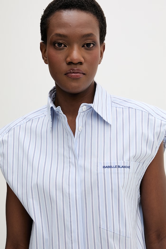 Isabelle Blanche koszula damska z bawełny niebieski IS26SS.C092.T021