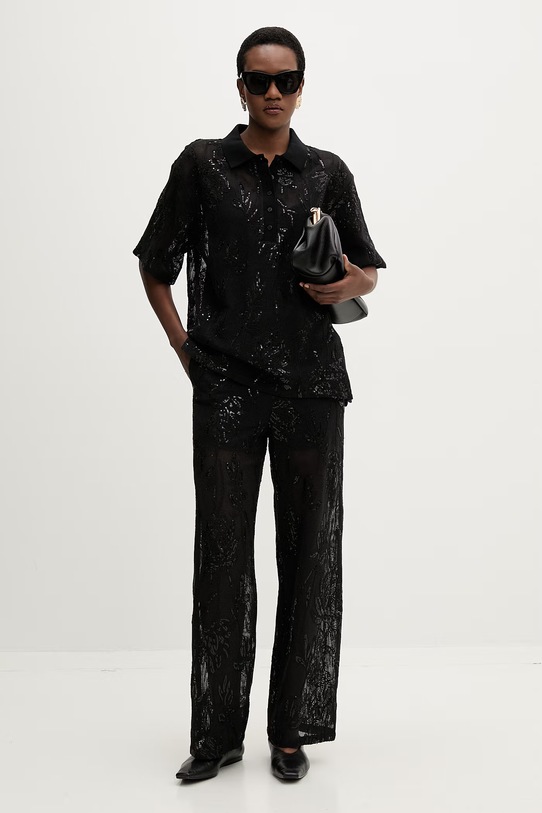 Isabelle Blanche polo damskie bawełniane IS26SS.C162.T016 czarny SS26