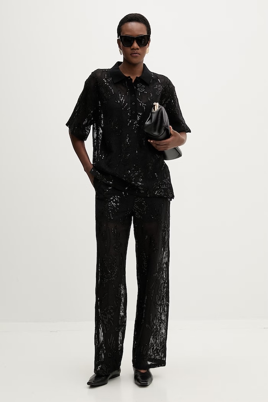 Isabelle Blanche polo damskie bawełniane IS26SS.C162.T016 czarny SS26