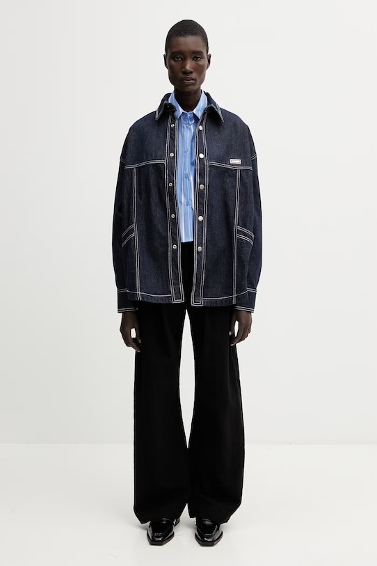 WRSTBHVR Leandra cămașă din denim de damă U4026SB.3330 bleumarin