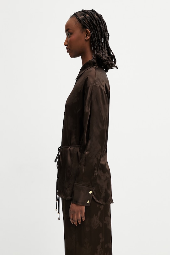 GANNI koszula damska A1040264 brązowy SS26